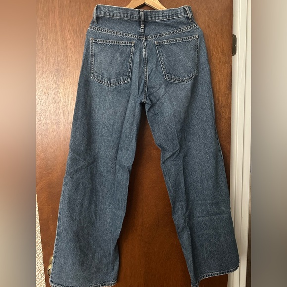 ZARA Hight Rise Wide Leg Crossover Waistband Jeans - Picture 3 of 5